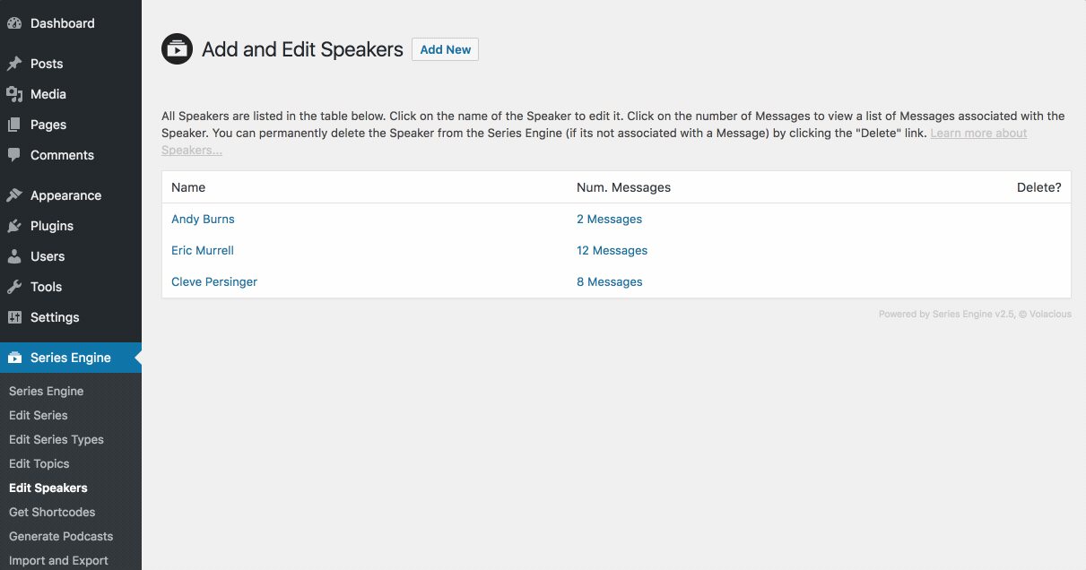 Adding a Speaker to Series Engine